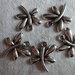5 Ciondoli Libellule in metallo color argento 22x20 mm.