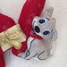 Natale - Scritta "Auguri" di feltro con cane, gatto e pacchettini