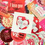 LOTTO 35 stickers adesivi in carta "Mix Love" (5x5x2cm circa)