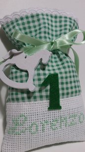 Bomboniere 1 Compleanno con nome personalizzato, sacchetti confetti Primo Compleanno