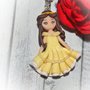 collana con doll's realizzata a mano in fimo raffigurante Belle 