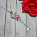 collana con charm a chiave antica con rosa in fimo