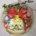 PALLA DI NATALE A SFERA DECOUPAGE CONFEZIONE REGALO BRACCIALETTO PERLE ROSSE