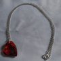 Catenina donna in argento 925 con swarovski devote u 2 heart rosso 27 mm