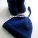 Berretto/cappello blu scuro - neonato/bambino - pura lana merino - fatto a mano  