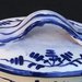 Contenitore con tappo, porta batuffoli struccanti di ceramica con motivi di zaffire blu e sue sfumature