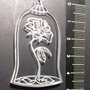 (461) La rosa di Belle ciondolo in  plexiglass trasparente incisione laser