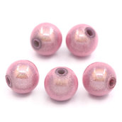 Perle perline  decorative divisori spaziatori tonde colore ROSA 8 mm