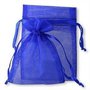 Sacchetti porta confetti di organza colore BLU 7 x 9 cm