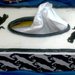Contenitore veline di ceramica forma rettangolare decorato su tutte le facce motivi gatti bianchi e neri