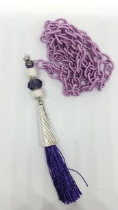 Long necklace lilas tassel purple