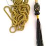 Long necklace mustard-colored tassel brown