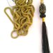 Long necklace mustard-colored tassel brown