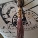 Long necklace swarosky natural tassel lilias-grey powder