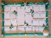 Tableau de marriage matrimonio tema mare verde tiffany