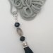 Long necklace silver-colored tassel blue