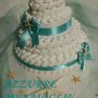 Torta decorativa di confetti per allestimento confettata verde tiffany tema mare matrimonio comunione battesimo festa compleanno