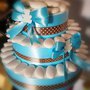 Torta decorativa di confetti per allestimento confettata celeste azzurro battesimo  comunione  festa compleanno