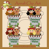 Folletto Natale con Renna - Clip Art per Scrapbooking e Decoupage - Immagini