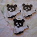 3 Ciondoli Panda Suonatore in smalto 24x22 mm.
