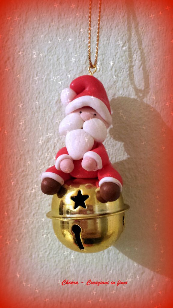 Regali Di Natale Handmade.Decorazione Natalizia Babbo Natale Per Albero Di Natale In Fimo Han Su Misshobby