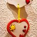 Sole cuore etichetta di ceramica uniti con cordoncino decorazione camera bambino  a colori vivaci