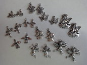 20 Ciondoli Angelo 10 modelli diversi in metallo color argento 