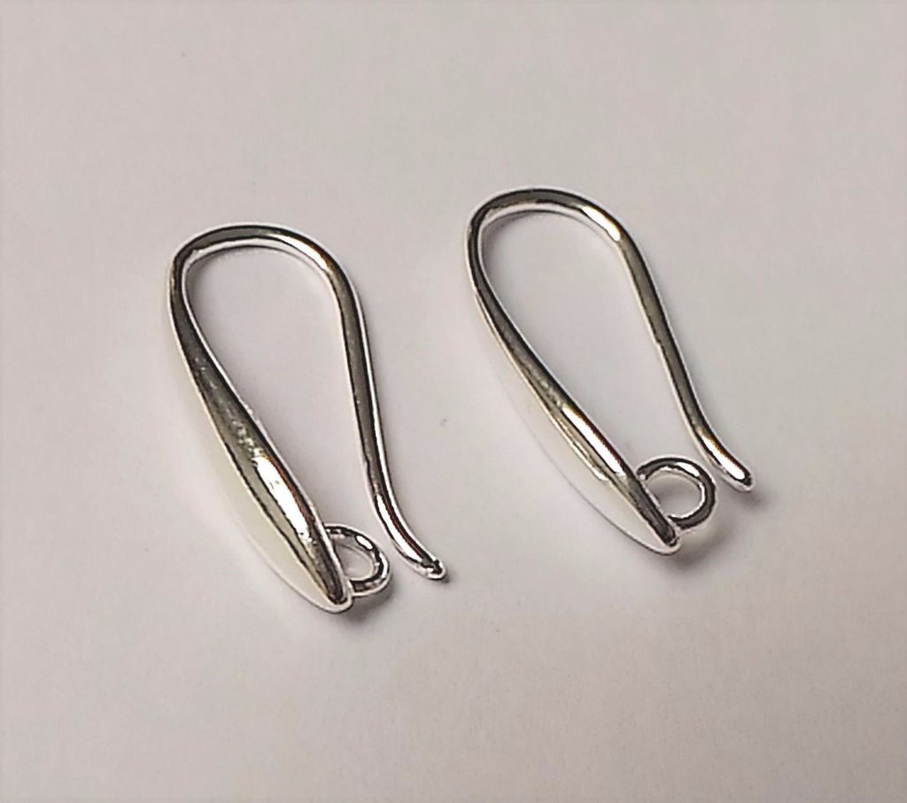 2 Monachelle base in ottone per orecchini con gancio colore argento