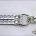 Tracolla per borsa lunga cm. 130 - doppia similpelle argento con glitter, catena e moschettoni argento 