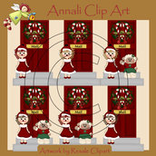 Porta Addobbata a Natale -Clip Art per Scrapbooking e Decoupage - Immagini