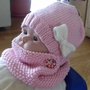 SET per bambina con CAPPELLO e SCALDACOLLO in pura lana merino