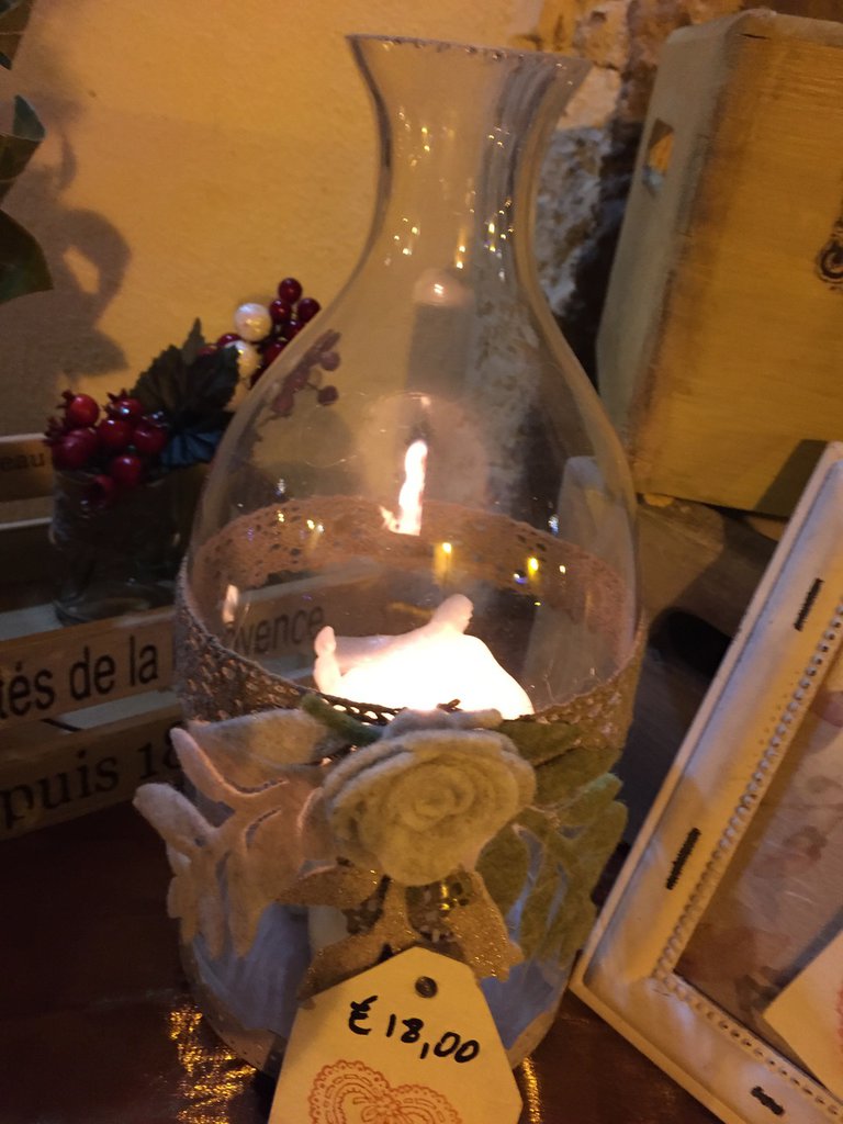 Lampada Tea Light Portacandele Lampada Da Terra Vintage In Metallo O25cm H57 5cm It 21491