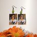 Frida kahlo orecchini di carta pendenti con perla verde.