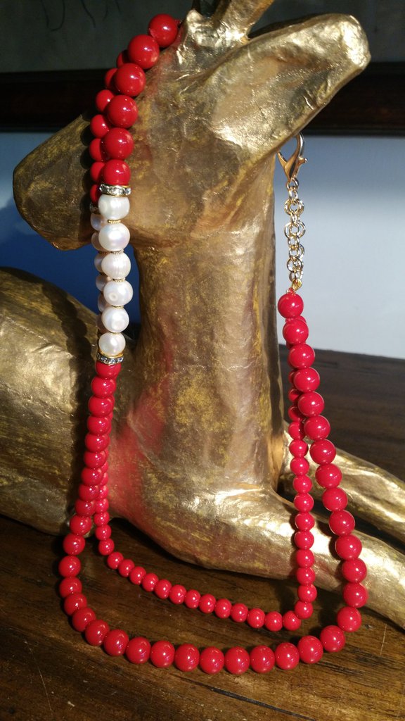 Collana Ruby Rosso 3 Fili – Perle Rubino 515 Carati – Gioiello JaipurJewels - Foto 2