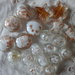 20 Perle di Vetro Murano bianche con pagliuzze dorate