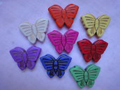 9 Perle Farfalla di pasta di turchese 27x20 mm.