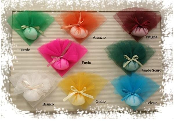 SACCHETTO TULLE VELO DI FATA SMERLATO BOMBONIERA ...