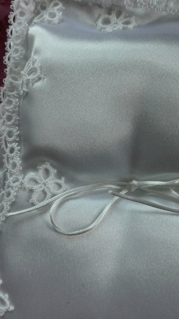 Cuscino Porta Fedi Avorio TULLE e FARFALLA - Matrimonio Wedding Portafedi Sposi