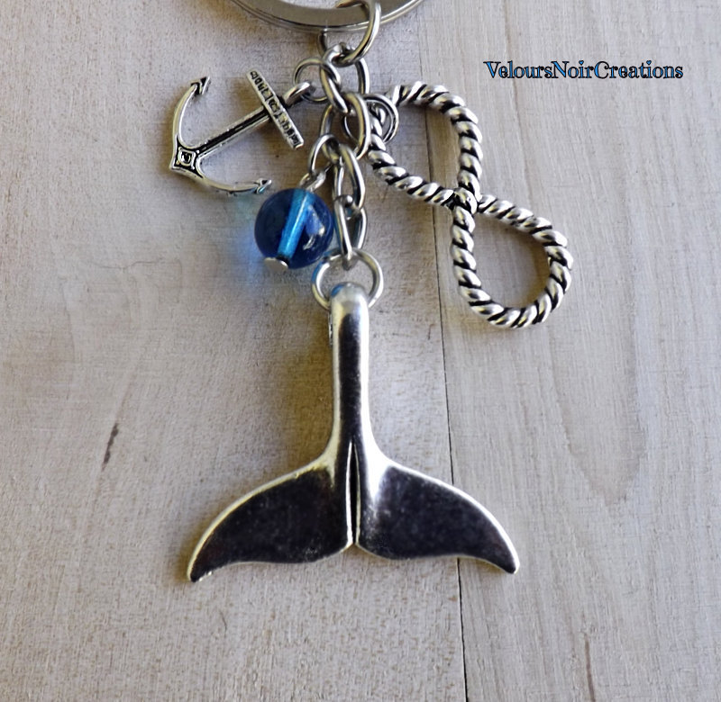 Antico Portachiavi Ottone Ancora Vintage Solido Ciondolo Da - Foto 7