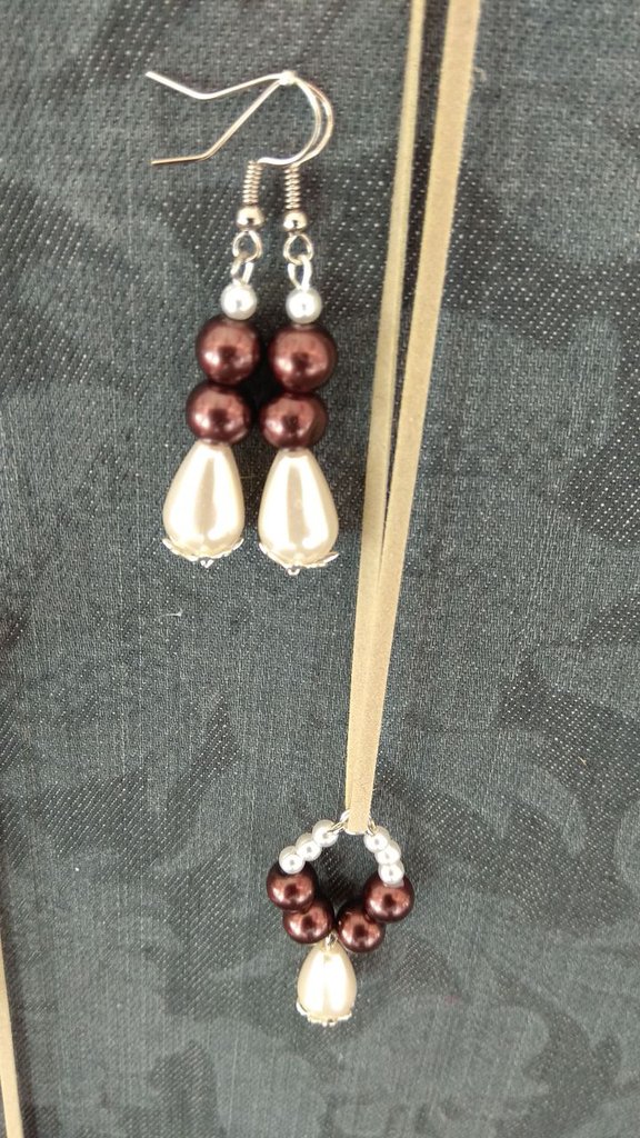 Boucles D'oreilles Handmade Marron Et Argent à Chiacchierino - Neuf Sans Emballage