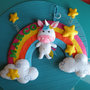 ARCOBALENO annuncio - ghirlanda - fiocco nascita - unicorni - birth wreath - unicorn