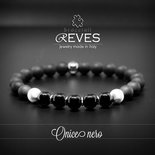 ONICE NERO - BRACCIALI REVES CON PIETRE NATURALI E COMPONENTI IN ARGENTO925, ACCIAIO E METALLO.