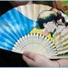 Ventaglio di carta rinforzata e bambù a tema "Si alza il vento" Studio Ghibli