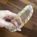 Foglia bassa, in colore trasparente e oro , ricambio per lampadari di Venini, Mazzega, Maria Teresa , con pezzi rotti,  in vetro soffiato di Murano
