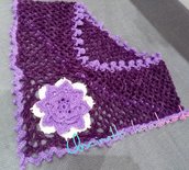 Scaldacollo lana uncinetto fiore lilla viola fatto a mano  idea regalo shopping