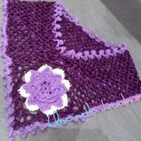 Scaldacollo lana uncinetto fiore lilla viola fatto a mano  idea regalo shopping