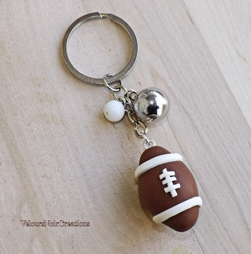 Portachiavi Rugby In Metallo - Mini Portachiavi Con Pallone E Casco, Ideale Per Appassionati - Foto 8
