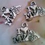 I LOVE MY DOG - AMO CANE - CHARMS - CIONDOLO - ARGENTO - MATERIALE