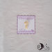 Card Art etichetta segnaposto quadra smerlata lilla calice comunione per bimba personalizzabile 5 cm 