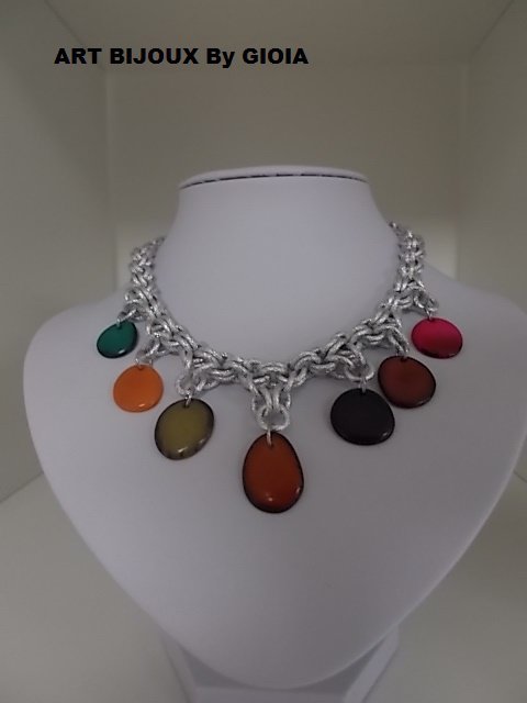 Collana Semi Di Senape Con Ciondolo Montagna Colorato - Gioiello Religioso Ispirazionale Donna